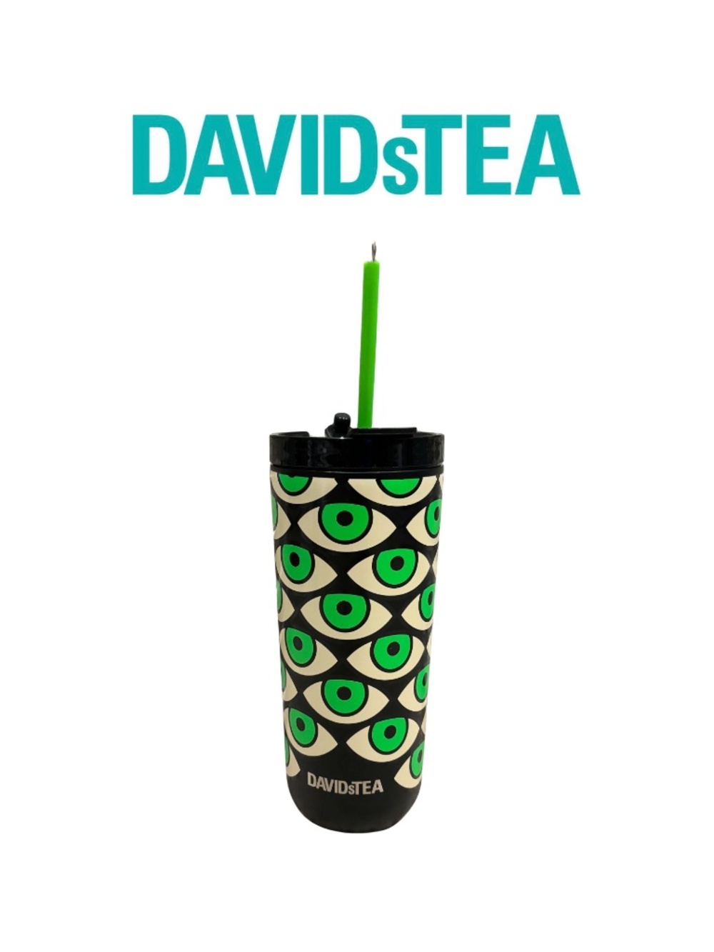 David’s Tea 20 oz Favourite Tumbler With Halloween Green Eyes - NWT